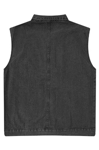Cropped Raw Hem Denim Vest – Fashionable Women’s Sleeveless <b>Trucker</b> <b>Jacket</b> for Summer - Product Image 5