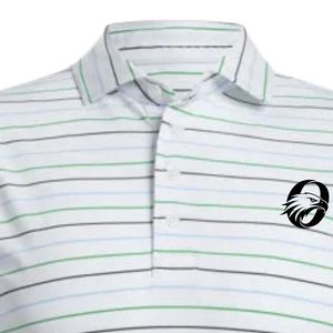 Camiseta Polo Sublimada a Rayas Blancas y Verdes para Hombre, Manga Corta, Estilo Atlético Moderno, Ropa Deportiva Cómoda para Golf - Product Image 5