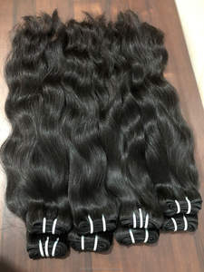 Cabello Remy Virgen Sin Procesar de Exportación, la Mejor Calidad, Cabello Humano Virgen Indio de un Solo Donante, Negro Azabache, Ondulado Natural, Doble Trama a Máquina, 100g - Product Image 6