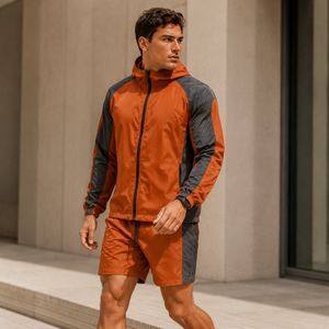 Ensemble personnalisé coupe-vent et short pour homme, en nylon Ripstop vierge, vente en gros, ensemble assorti, logo personnalisé, fabricant OEM - Product Image 5