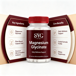 SYC <span class=keywords><strong>BIO</strong></span> Magnesio Glicinato Elemental, Vitamina B6 y L-Teanina Taurina, Fórmula Limpia Sin Rellenos, 90 Cápsulas, Marca Privada OEM ODM - Product Image 4