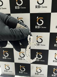 จี้เพชรตัวอักษร C แบบปรับแต่งได้ RB Gems Hiphop ประดับเพชรทรงกลมเจียระไนแบบ Micro Pave เงินแท้ S925 สไตล์หรูหราสำหรับทุกเพศ - Product Image 3