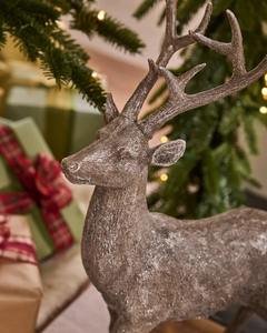 Figuras Rústicas de Reno Navideño de Aluminio Fundido para Decoración de Chimeneas y Mesas Festivas, Estatuas Marrones Estilo Bosque - Product Image 2