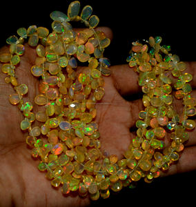 Perles en forme de poire à facettes en opale éthiopienne super étonnantes brins de 5x3 à 11x7mm de haute qualité pour la fabrication de bijoux perles de pierres précieuses - Product Image 2