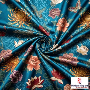 Tissu satiné japonais imprimé de qualité supérieure pour la mode, les vêtements de mariée, la décoration intérieure, fournisseur en gros personnalisé pour l'exportation - Product Image 5