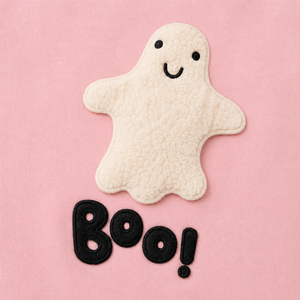 Sweat-shirt à col rond pour enfants garçons, sweat-shirt décontracté à manches longues avec applique fantôme Boo, pour Halloween - Product Image 6
