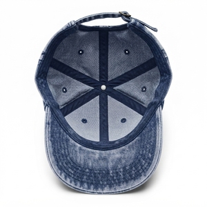 Casquette de baseball unisexe vierge à 6 panneaux en denim, taille ajustable, visière incurvée, non structurée, prix d'usine, faible MOQ - Product Image 4