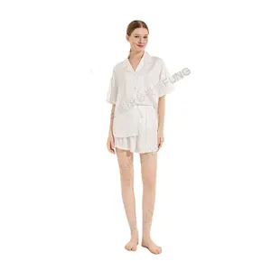 TOP QUALITY SUPPLIER FUNG 6035 Luxurious Lounge Oversized Satin Pajamas Wholesale with Carry Pockets