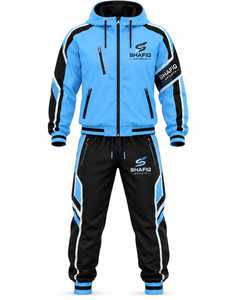 Shafiq Sports Unisex Streetwear Tracksuit Full Zip Hooded Solid Printed Breathable Polyester Fleece Sporty Design Winter Wear - Product Image 1