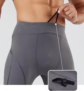 Leggings tricotés décontractés gris rayés taille haute pleine longueur en polyester respirant à compression pour femme toutes saisons sans couture - Product Image 5