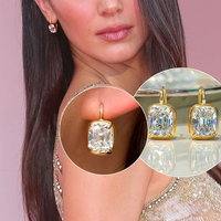 Boucles d'oreilles clous vintage pour femme en or 14k 18k avec diamants de laboratoire IGI, forme coussin 8 carats, style Kendall, bijoux fins, cadeau
