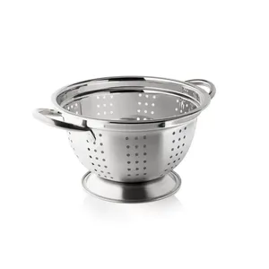 Colador duradero de acero inoxidable resistente al óxido para colar, lavar y escurrir verduras, frutas, pasta y arroz con asas resistentes. - Product Image 1