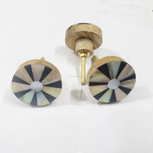 Ensemble de 2 boutons de porte en bois antique réglables de style ferme superbe quincaillerie de meubles de détail en nacre pour armoires - Product Image 5