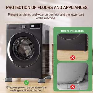 Pads ronds en plastique anti-vibration et antichoc Zenara, universels pour machine à laver, antidérapants, 4 pièces, pieds de rehaussement - Product Image 3