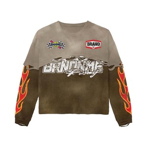 100% cotton T-<b>shirt</b> for men loose fit printed Men Double Layer <b>Waffle</b> Knit T <b>Shirt</b> GSM Cotton Blend Sleeve Print Embroidery Logo - Product Image 1