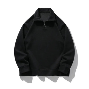 Sweat-shirts polaires brodés à manches longues et demi-zip pour hommes, coupe ample, respirants, col rond, design doublé, vente en gros personnalisée - Product Image 5