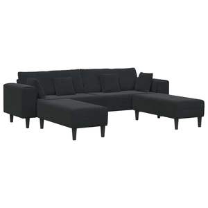 Juego de Sofá de 3 Piezas en Terciopelo Negro para Sala de Estar con Cojines Confortables - Product Image 2