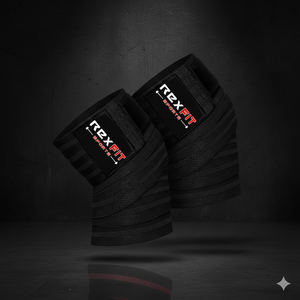 REXFIT SPORTS - Cintas Elásticas de Compresión para Rodillas, Soporte para Levantamiento de Pesas y Entrenamiento en Gimnasio - Product Image 1