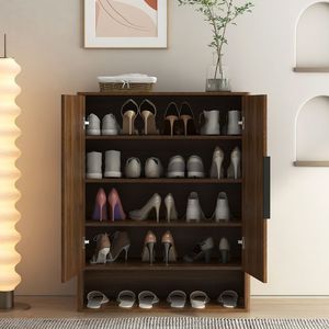 Mobile Moderno in Legno per Scarpe con Ripiani Regolabili, Organizzatore per Ingresso, Corridoio e Soggiorno, Opzioni Multiple di Porte - Product Image 5