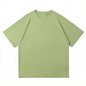 Custom T-shirts Boxy Fit Men's <b>Tshirt</b> Heavyweight 100% Cotton Rib CrewNeck Oversized Streetwear Crop Boxy T-Shirts for Men - Product Image 3