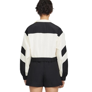 Vente en gros de coupe-vent personnalisés pour femmes, ensembles de survêtements coupe-vent color block, ensembles courts zippés, coupe-vent en nylon pour femmes - Product Image 5