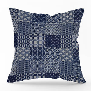 ปลอกหมอนอิงผ้าฝ้ายอินดิโก้พิมพ์ลายด้วยมือสำหรับตกแต่งบ้าน - Product Image 1
