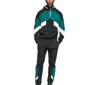 Survêtement coupe-vent pour homme, imperméable, respirant, léger, extensible dans quatre directions, couleur contrastée, unisexe, deux pièces - Product Image 1