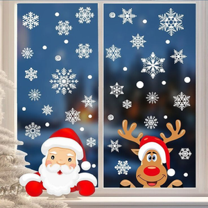 Autocollants de Noël personnalisés pour fenêtres, adhésifs électrostatiques en vinyle réutilisables, décorations de vitres en PVC pour la maison et les vitrines de magasins - Product Image 5