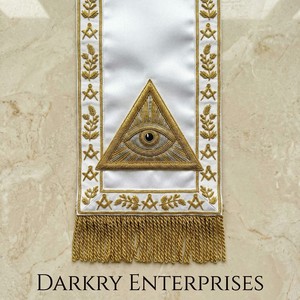 Écharpe maçonnique de qualité supérieure, brodée à la main avec fil d'argent, en velours, ornée de fils de bullion, pour regalia et usage fraternel de loge, service personnalisé - Product Image 5