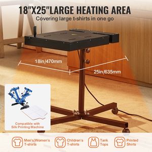 Mise à niveau du boîtier de commande électrique 2000W Sécheur flash 18x25 pouces Machine de sérigraphie Rotation à 360 degrés Acier de base en forme de X - Product Image 3