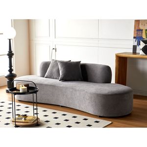 Divano Curvo di Lusso in Velluto da 90 Pollici a 4 Posti con Design a Mezzaluna, Schiuma ad Alta Densità e Cuscini Decorativi per Soggiorno Moderno - Product Image 3
