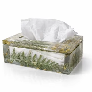 Boîte à mouchoirs en résine faite à la main, incrustée, qualité supérieure pour salles de bain domestiques, disponible en stock - Product Image 6