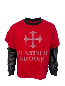 American Style Fashion High Quality Streetwear Waffle Fabric Printed Tops Oversized Long Sleeves Tee <b>Vintage</b> <b>T</b> <b>Shirt</b> Men Woman - Product Image 1