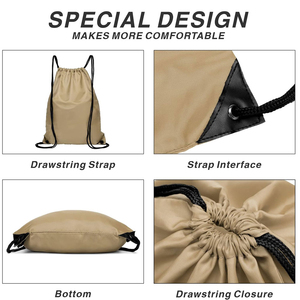 Sac à dos à cordon personnalisé avec logo, poche avant zippée, sac de sport imperméable, léger, en polyester - Product Image 4