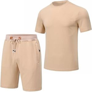 Conjunto de Camiseta y Pantalones Cortos de Verano para Hombre, Estilo Casual, Oversize, Cuello Redondo, Transpirable, 100% Algodón, Venta al Por Mayor - Product Image 4