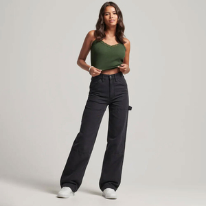 Jeans Casuales de Mezclilla para Mujer, Talla Grande, Hechos a Medida, de Alta Calidad, Transpirables, Ajustados, con Logotipo Personalizado, Venta al Por Mayor OEM - Product Image 4