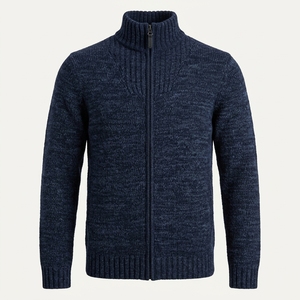 Suéter cárdigan de mezcla de lana para hombre, mezcla de lana cálida y cierre frontal clásico con botones, fabricante y proveedor mayorista de prendas de punto personalizadas - Product Image 4