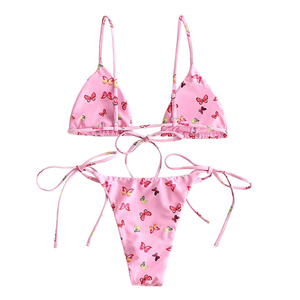 TERRA CORE INTERNATIONAL Conjunto de Bikini de 2 Piezas para Mujer Hecho en Pakistán, Escote sin Espalda, Antiarrugas, Protección UV, Tanga - Product Image 4