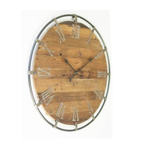 Fresh Farmhouse <b>Wall</b> <b>Clocks</b> Best Indoor <b>Decoration</b> Living Room Home and Office <b>Wall</b> Design <b>Clock</b> With Metal & Wooden Combo - Product Image 6