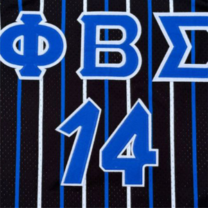 เสื้อบาสเก็ตบอล Phi Beta Sigma ผ้าโพลีเอสเตอร์ 100% ตาข่ายหนา ป้องกันแบคทีเรีย ระบายอากาศได้ดี พิมพ์ลาย ทึบแสง เหมาะสำหรับฤดูร้อน ผลิตในปากีสถาน - Product Image 4