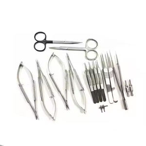 Ensemble d'instruments de chirurgie générale : porte-aiguilles, pinces, ciseaux, rétracteurs, kit d'outils chirurgicaux en acier inoxydable, manuel, certifié CE - Product Image 1
