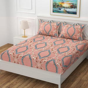 Parure de lit imprimée 4 pièces, drap de lit doux, couvre-lit de mariage, drap-housse pour matelas, tailles double, grand lit, très grand lit - Product Image 5