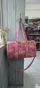 Bolsa de Viaje Le Souvenirs Hecha a Mano con Estampado de Leopardo, de Algodón, con Correa Desmontable, Duradera, Ecológica, de Gran Capacidad, para Fin de Semana - Product Image 2