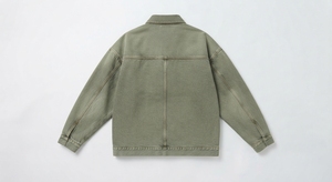 Men's Dyed Summer Washed Denim <b>Jacket</b> Regular Fit Button Front <b>Patch</b> Pockets Long Sleeve Casual Outerwear - Product Image 3
