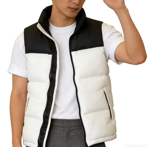 Chaleco de Invierno para Hombre, Diseño Original, Ligero, Acolchado, con Capucha, Estilo Patchwork, con Logotipo Personalizado - Product Image 3