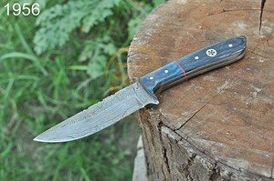 Cuchillo de Caza y Camping de Acero de Damasco Hecho a Mano con Mango de Madera Pukka, Alta Dureza, OEM, Cuchillo de Supervivencia para Exteriores - Product Image 5