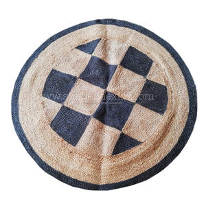 Braided Jute <b>Rug</b> Round <b>Large</b> Outdoor Jute <b>Rug</b> With Different Design & Color Printed Jute Braided Round <b>Rug</b> From India - Product Image 5