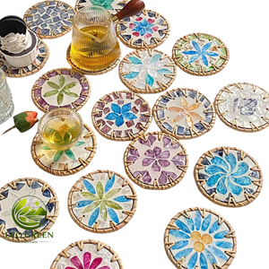 Posavasos Decorativo Premium de Madreperla, Hecho a Mano con Conchas Naturales, para Espacios de Estilo Costero - Product Image 5