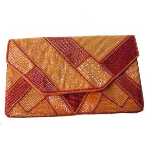 Handcrafted Indian Luxury Casual Daily Fashion Accessory Colorful Glass <b>Beaded</b> Baguette Handle Bag Durable <b>Crystal</b> Art Accessory - Product Image 1
