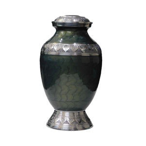 Urnes funéraires en aluminium pour adultes avec gravure, finition en étain et couleur noire, fournitures funéraires en métal pour cendres humaines - Product Image 3